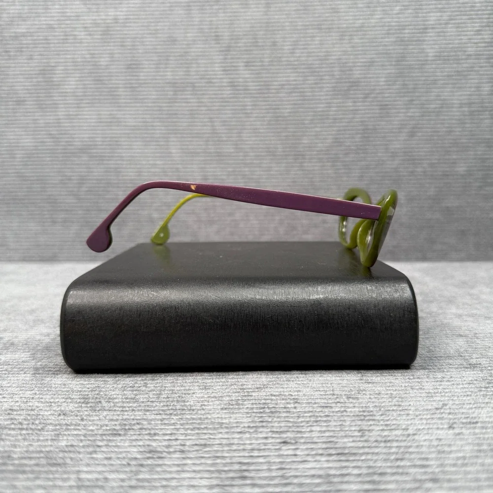 Fiction by l.a.Eyeworks Biz 049-049 Cat Eye Y2k Glasses Frames Green Purple 0907